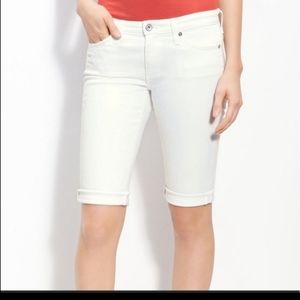 AG Anthropologie The Malibu Bermuda White Denim Jean Short Size 25